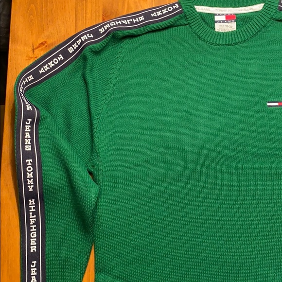 Tommy Hilfiger Jeans Vintage Green Knit Sweater - Picture 2 of 6